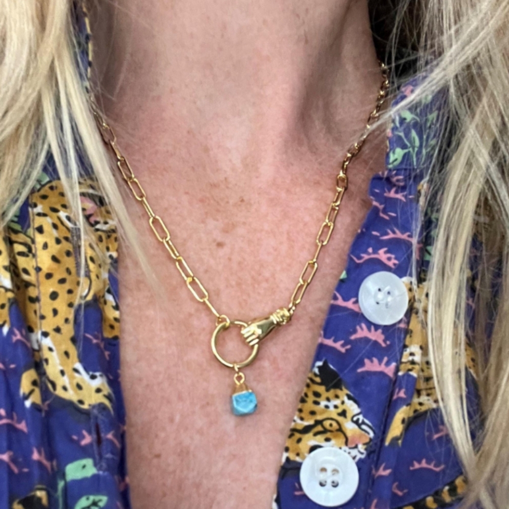 Figa Hand Holding Loop Necklace
